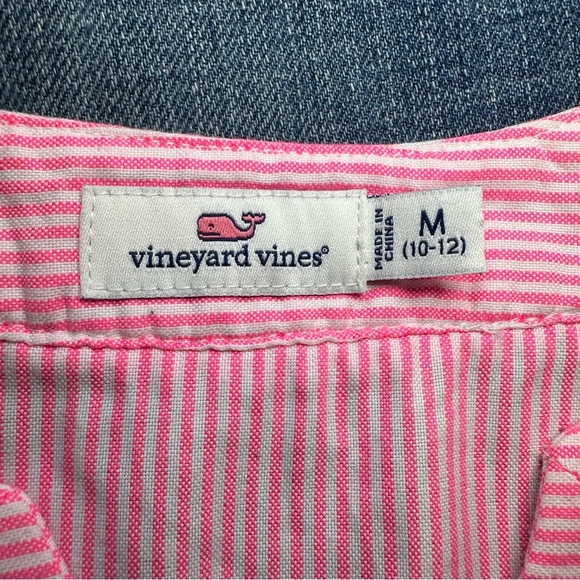 Vineyard Vines Girl’s Pink Seersucker Trimmed Tunic. Size: M (8-10). Pink. - Picture 7 of 8